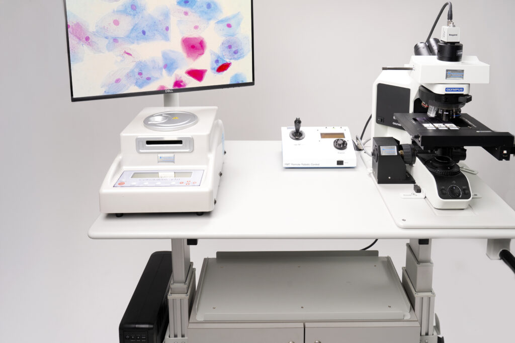 rmtConnectPlus RRC system set up on a rolling cart.